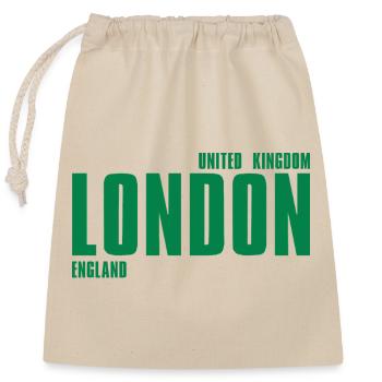 London – England Lyric Design - Verschließbarer Geschenkbeutel aus Baumwolle (25x30cm) - Natur - Vorne