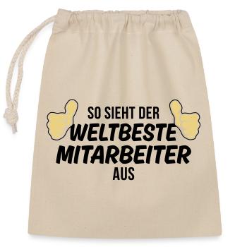 der weltbeste mitarbeiter - Verschließbarer Geschenkbeutel aus Baumwolle (25x30cm) - Natur - Vorne