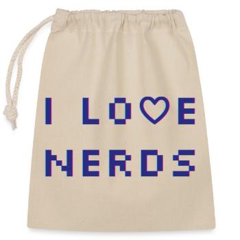 I love Nerds - Closable cotton gift bag (25x30cm) - nature - Front