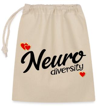 Inclusion Neurodiversité Cœur - Sac cadeau en coton avec cordon (25 x 30 cm) - nature - Devant