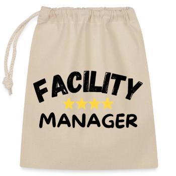 Facility Manager - Verschließbarer Geschenkbeutel aus Baumwolle (25x30cm) - Natur - Vorne