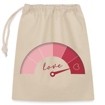 Love Meter – Valentinstag Edition - Verschließbarer Geschenkbeutel aus Baumwolle (25x30cm) - Natur - Vorne
