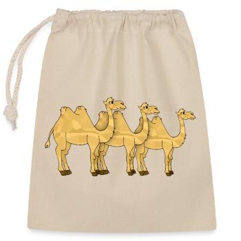 Camels - Closable cotton gift bag (25x30cm) - nature - Front