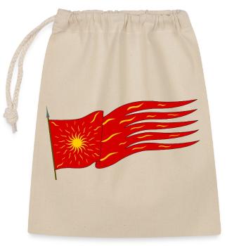 Drapeau rouge Oriflamme - Sac cadeau en coton avec cordon (25 x 30 cm) - nature - Devant