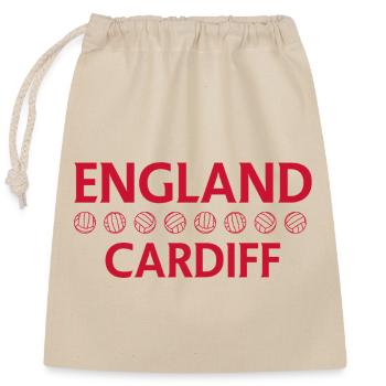 England Cardiff Fußballwappen - Verschließbarer Geschenkbeutel aus Baumwolle (25x30cm) - Natur - Vorne
