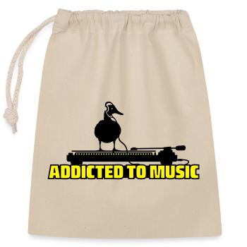 addicted to music - DJ music - Closable cotton gift bag (25x30cm) - nature - Front