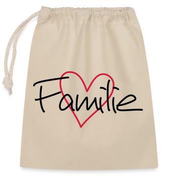 Family heart love community cohesion - Closable cotton gift bag (25x30cm) - nature - Front