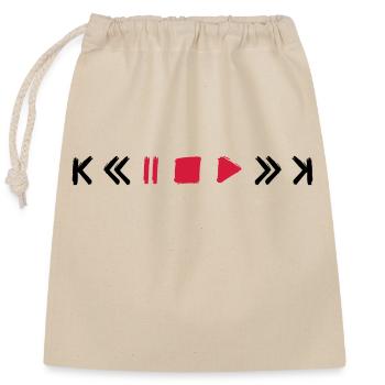 touches jouer de la musique pause avance rapide signe symbole - Sac cadeau en coton avec cordon (25 x 30 cm) - nature - Devant