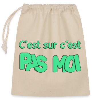 C'est sur c'est pas moi - Sac cadeau en coton avec cordon (25 x 30 cm) - nature - Devant
