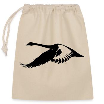 Cygne volant - Sac cadeau en coton avec cordon (25 x 30 cm) - nature - Devant