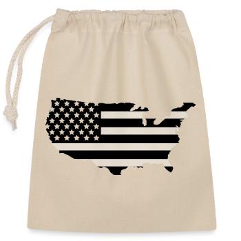 Map of the United States - Closable cotton gift bag (25x30cm) - nature - Front