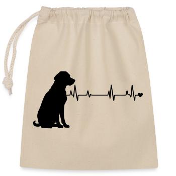 Hund - Verschließbarer Geschenkbeutel aus Baumwolle (25x30cm) - Natur - Vorne