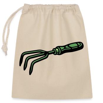 Icône de cultivateur à main griffue de jardin - Sac cadeau en coton avec cordon (25 x 30 cm) - nature - Devant