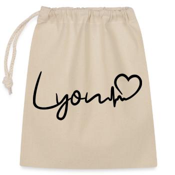 Battement de cœur lyonnais - Sac cadeau en coton avec cordon (25 x 30 cm) - nature - Devant