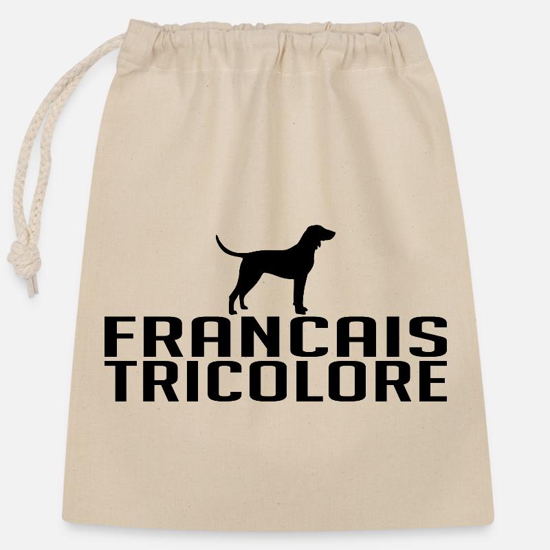 FRANCAIS TRICOLORE Hunderasse Hund Wilsigns - Verschließbarer Geschenkbeutel aus Baumwolle (25x30cm) - Natur