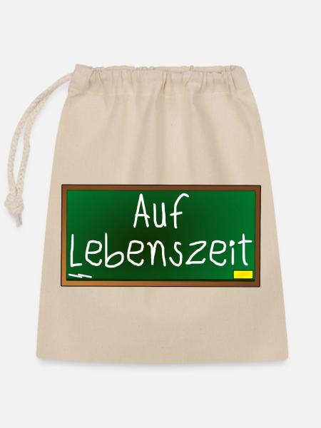 Verbeamtung - Beamter auf Lebenszeit - SCHULE - Verschließbarer Geschenkbeutel aus Baumwolle (25x30cm) - Natur