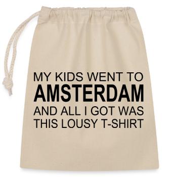 Amsterdam Souvenir Saying – Humorous - Closable cotton gift bag (25x30cm) - nature - Front