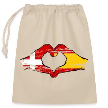 Danemark Espagne forme de coeur avec les mains utilisées - Sac cadeau en coton avec cordon (25 x 30 cm) - nature - Devant