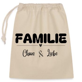 L’amour du chaos familial - Sac cadeau en coton avec cordon (25 x 30 cm) - nature - Devant
