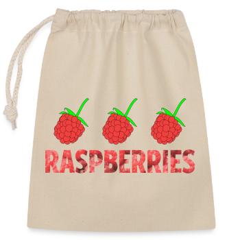 RASPBERRIES - Verschließbarer Geschenkbeutel aus Baumwolle (25x30cm) - Natur - Vorne