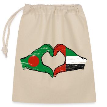 Bangladesch Vereinigte Arabische Emirate Herz - Verschließbarer Geschenkbeutel aus Baumwolle (25x30cm) - Natur - Vorne