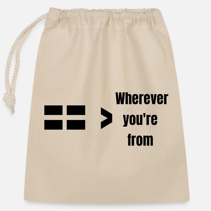 Minimalist Window Theme Inspirational Design - Closable cotton gift bag (25x30cm) - nature