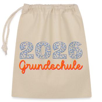 Primary School Child 2026 Space - Closable cotton gift bag (25x30cm) - nature - Front
