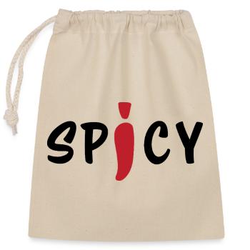 Scharfer Chili Pepper Bold Minimalistisches Food-Design - Verschließbarer Geschenkbeutel aus Baumwolle (25x30cm) - Natur - Vorne