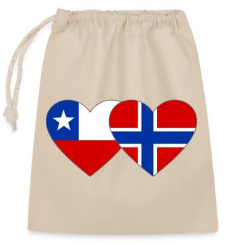 Cœur du drapeau du Chili Norvégien - Sac cadeau en coton avec cordon (25 x 30 cm) - nature - Devant