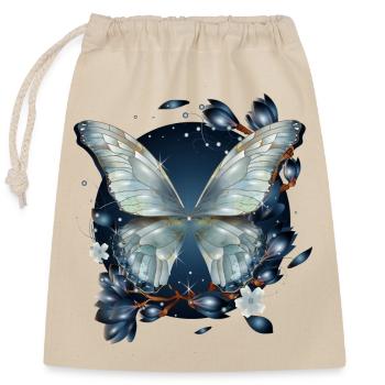 Fantasy butterfly with dark magnolia - Closable cotton gift bag (25x30cm) - nature - Front