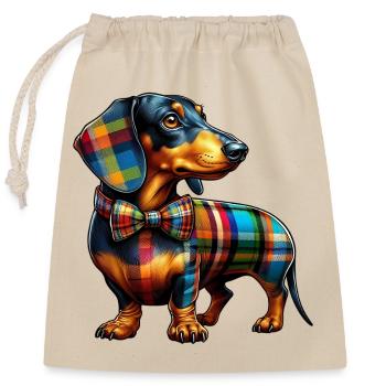 Dachshund - Verschließbarer Geschenkbeutel aus Baumwolle (25x30cm) - Natur - Vorne