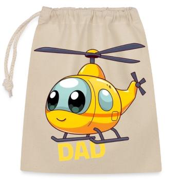 Papa hélicoptère - Sac cadeau en coton avec cordon (25 x 30 cm) - nature - Devant