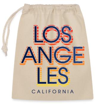 Conception d’enseignes au néon de Los Angeles - Sac cadeau en coton avec cordon (25 x 30 cm) - nature - Devant