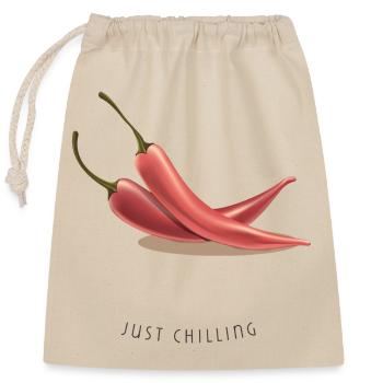 Chili Chillin’ – Lustiges Urlaubsmotiv - Verschließbarer Geschenkbeutel aus Baumwolle (25x30cm) - Natur - Vorne
