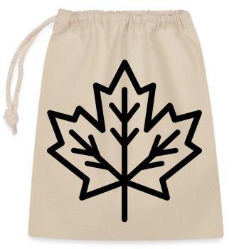 maple leaf - Closable cotton gift bag (25x30cm) - nature - Front
