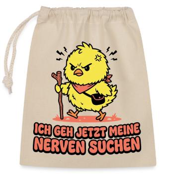 Wütendes Küken. Nerven Suchen - Verschließbarer Geschenkbeutel aus Baumwolle (25x30cm) - Natur - Vorne