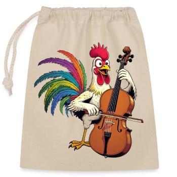 Hahn Musicien - Sac cadeau en coton avec cordon (25 x 30 cm) - nature - Devant