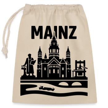 Mainz Silhouette Landmark - Closable cotton gift bag (25x30cm) - nature - Front