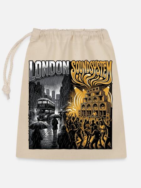 London Soundsystem - Verschließbarer Geschenkbeutel aus Baumwolle (25x30cm) - Natur