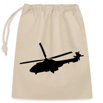 Hubschrauber - Verschließbarer Geschenkbeutel aus Baumwolle (25x30cm) - Natur - Vorne