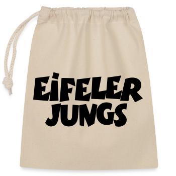 Eifeler Jungs aus der Eifel - Verschließbarer Geschenkbeutel aus Baumwolle (25x30cm) - Natur - Vorne