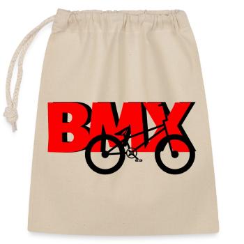 BMX Rider Shirt – Cooles Bike Motiv - Verschließbarer Geschenkbeutel aus Baumwolle (25x30cm) - Natur - Vorne