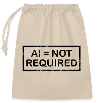 AI = not required (black) - Verschließbarer Geschenkbeutel aus Baumwolle (25x30cm) - Natur - Vorne