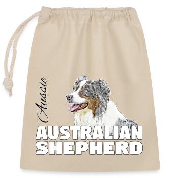 Australian Shepherd - Verschließbarer Geschenkbeutel aus Baumwolle (25x30cm) - Natur - Vorne
