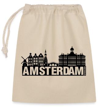 La ligne d’horizon de la ville d’Amsterdam néerlandais - Sac cadeau en coton avec cordon (25 x 30 cm) - nature - Devant