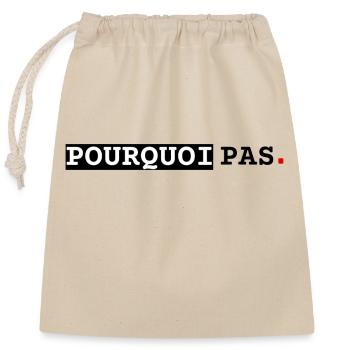 Why not, line - Closable cotton gift bag (25x30cm) - nature - Front