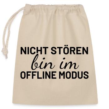 Nicht Stören bin im Offline Modus - Verschließbarer Geschenkbeutel aus Baumwolle (25x30cm) - Natur - Vorne