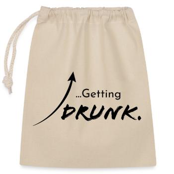 Getting drunk, Version 1 - Verschließbarer Geschenkbeutel aus Baumwolle (25x30cm) - Natur - Vorne