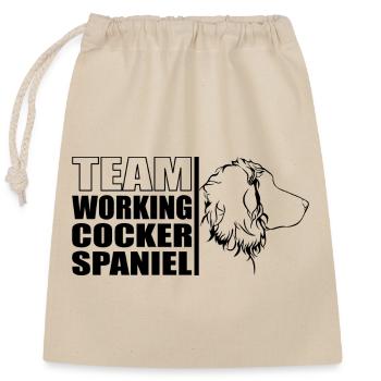 TEAM Working Cocker Spaniel Dogs Dog Wilsigns - Closable cotton gift bag (25x30cm) - nature - Front