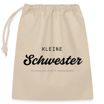 Minimalistisch Kleine Schwester, moderne Schrift - Verschließbarer Geschenkbeutel aus Baumwolle (25x30cm) - Natur - Vorne